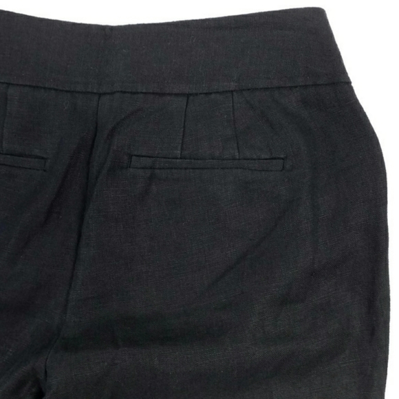 Ann Taylor Loft Womens Black Julie Fit Flat Front Tall Linen Trousers Size 0 - Picture 5 of 10